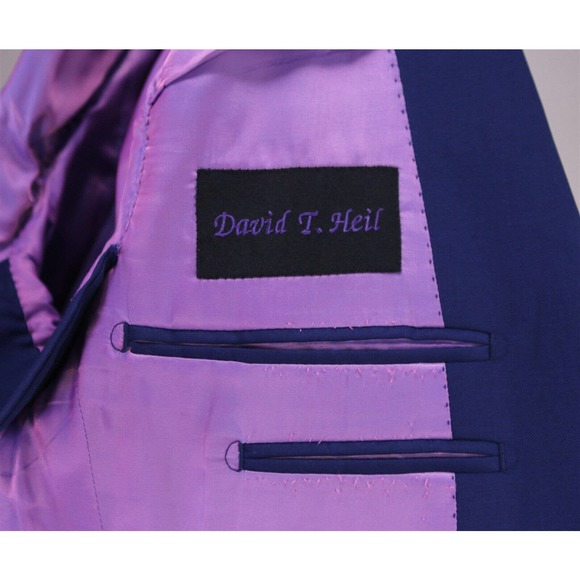 Custom Made! Bespoke Solid Dark Royal Blue 2-Btn Slim Fit Ticket Pkt Blazer 34S - Picture 9 of 10